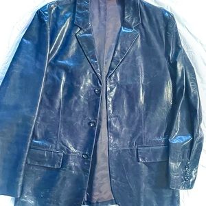 Men’s Blue leather sport coat by Banana Republic, about a size 40/42